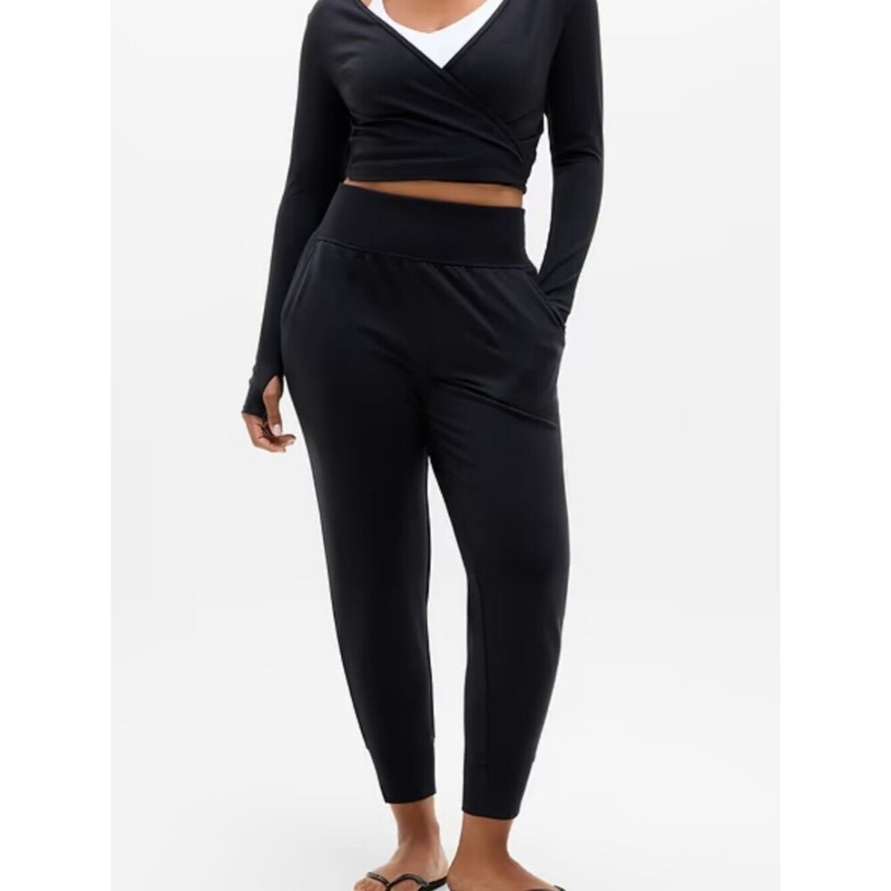 Athleta Coaster Luxe High Rise Jogger XL Black Pants Comfy Loungewear Everyday